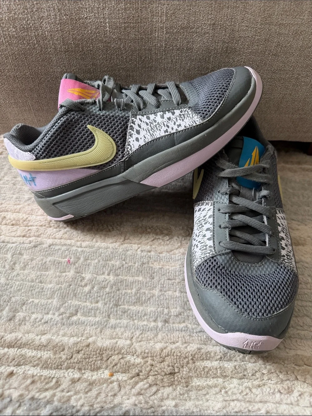 Nike Ja 1 GS Personal Touch - Size 7Y Gray Boys Basketball Sneaker